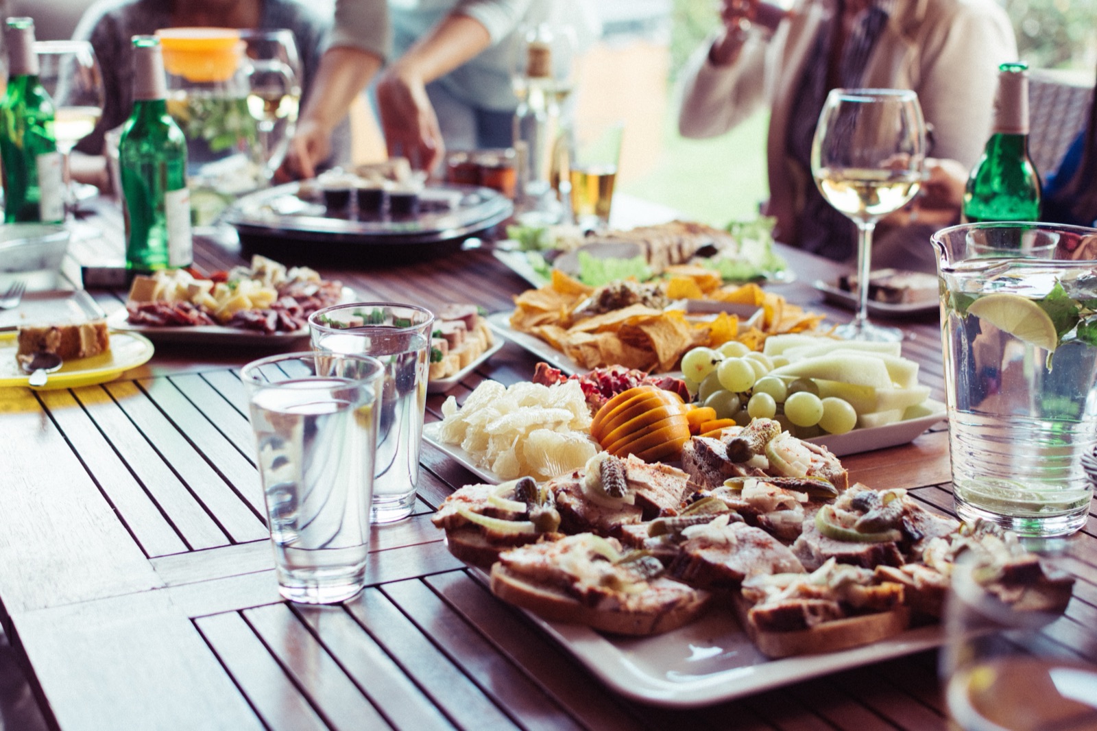 Fresh food spread out on a table